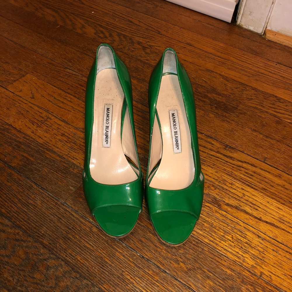 Manolo Blahnik Green Heels